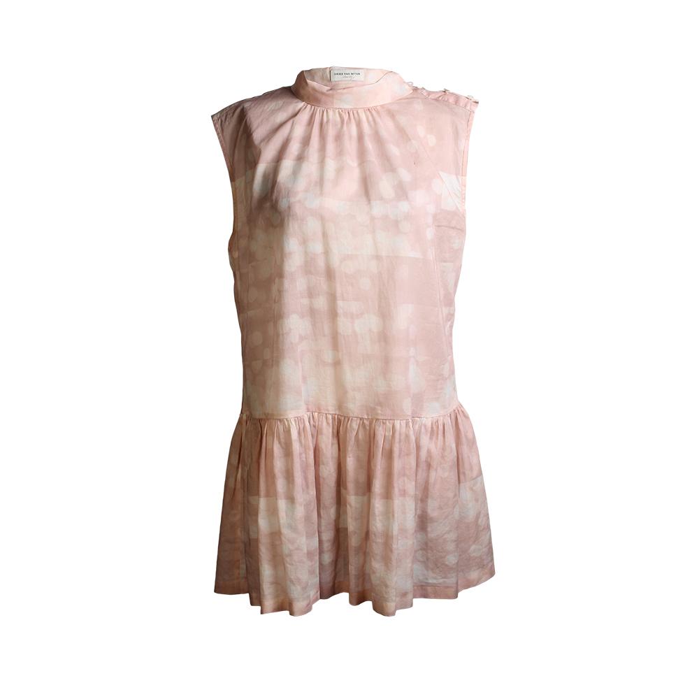  Dries Van Noten Size 38 Pink Drop Waist Dress
