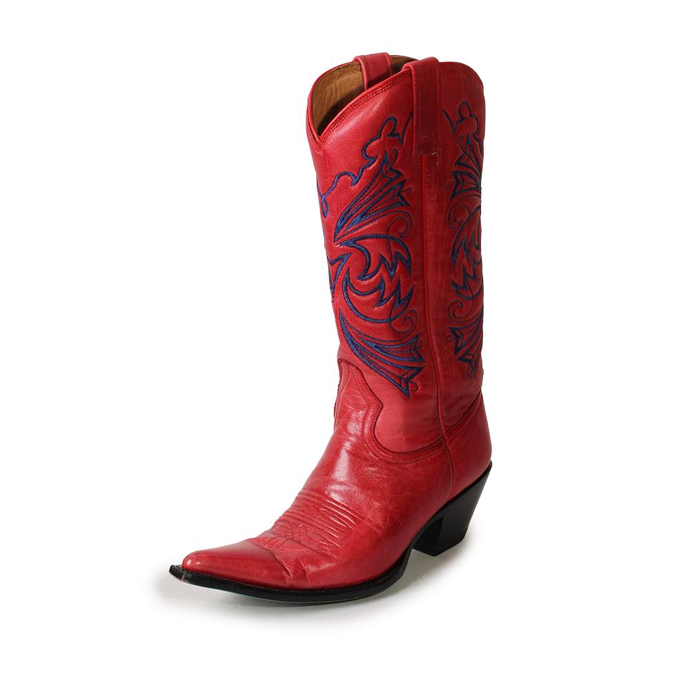  Lane Size 7.5 Red And Blue Leather Western Boots