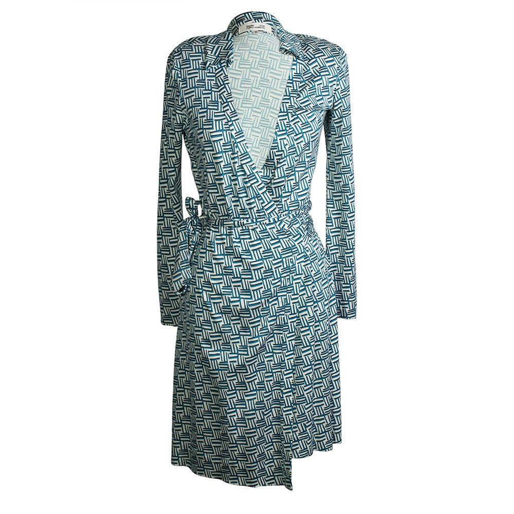  Diane Von Furstenberg Size Xs Abstract Wrap Dress