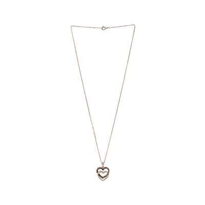 925 Silver Diamond Hearts Necklace