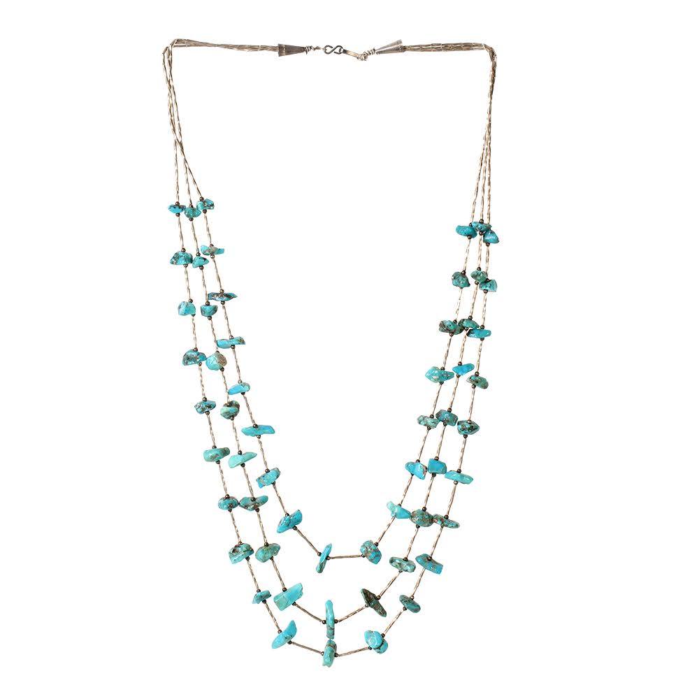  Turquoise Nugget Station Necklace