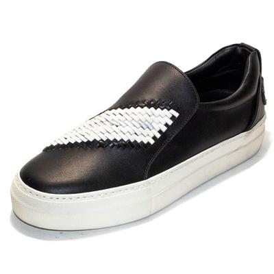 Buscemi Size 39 Black Leather Slip Ons