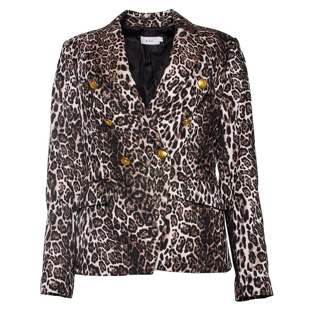  Alc Size 12 Brown Leopard Print Jacket