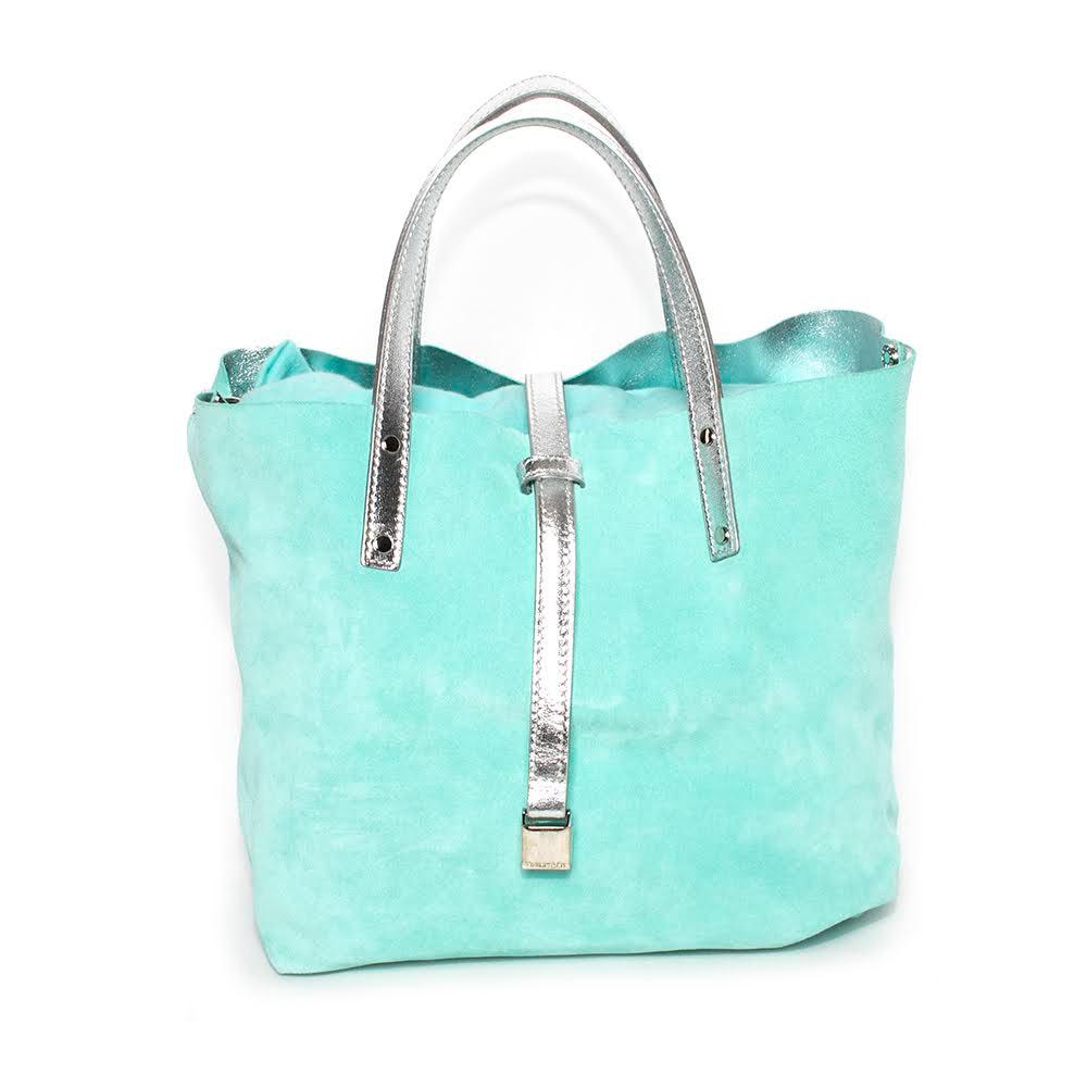  Tiffany & Co.Turquoise Suede Reversible Handbag