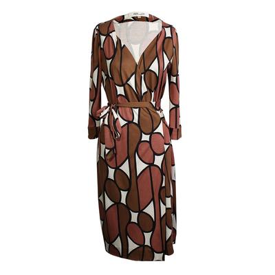 Diane Von Furstenberg Size 6 Abstract Wrap Dress 