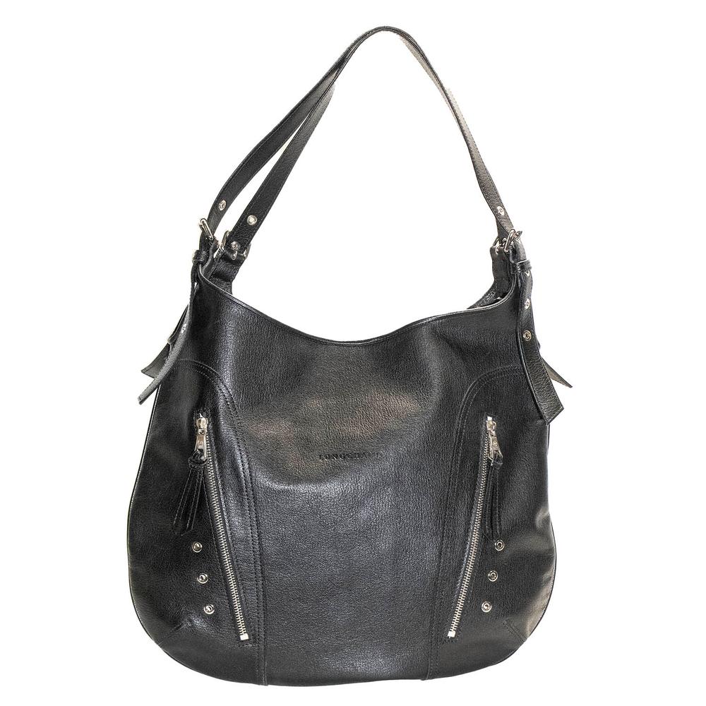  Longchamp Black Leather Handbag