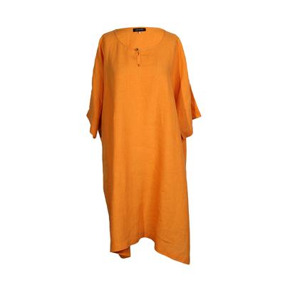 Eskandar One Size Orange Linen Dress