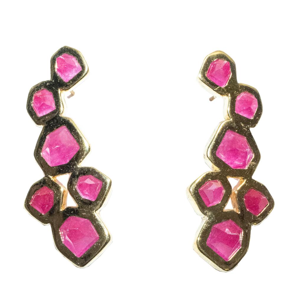  Monica Vinader Pink Crystal Stagger Earrings
