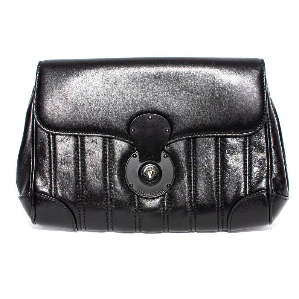  Ralph Lauren Black Leather Clutch