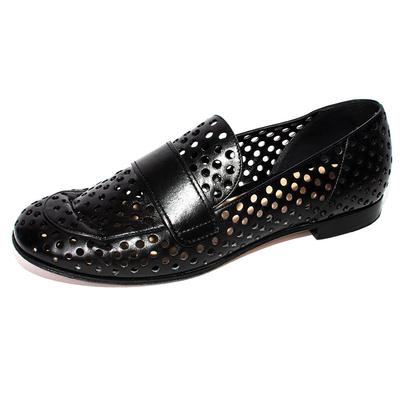 Gianvito Rossi Size 38 Black Perforated Leather Shoes