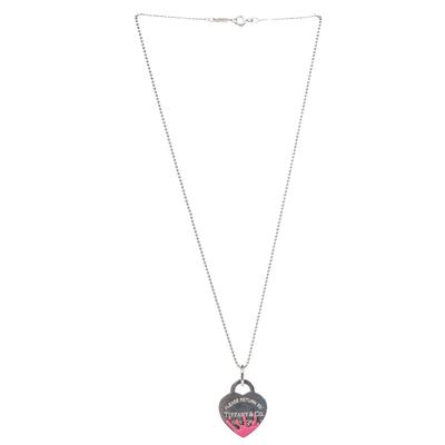 Tiffany & Co. Silver Ball Chain Paint Spill Heart Necklace