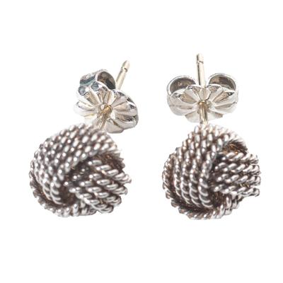 Tiffany & Co. Silver Love Knot Post Earrings
