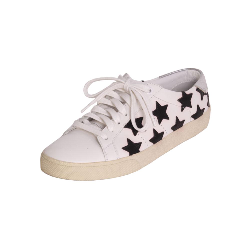  Saint Laurent Size 38 White Star Sneakers