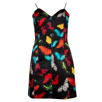 Alice + Olivia Size 4 Black Butterfly Print Dress