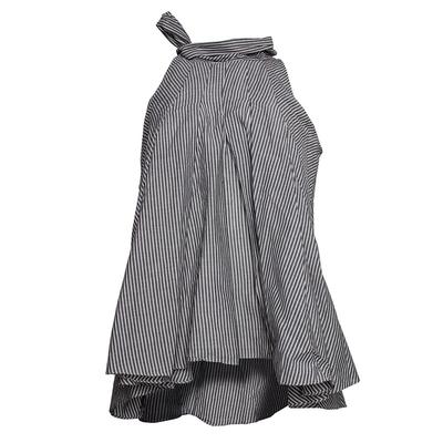 Brunello Cucinelli Size Medium Grey Striped Dress