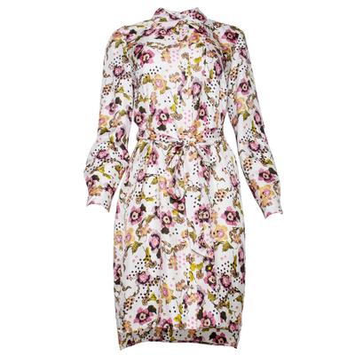 Diane Von Furstenberg Size 10 White Floral Dress