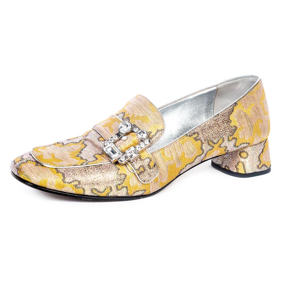  Prada Size 38 Yellow Jeweled Shoes
