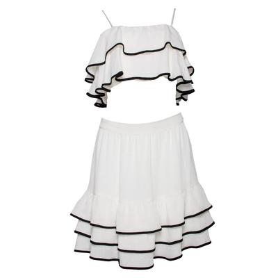 Prose and Poetry Size Small White Two Piece Top & Skirt