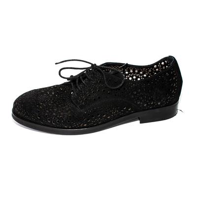 Alaia Size 38 Black Perforated Leather Shoes