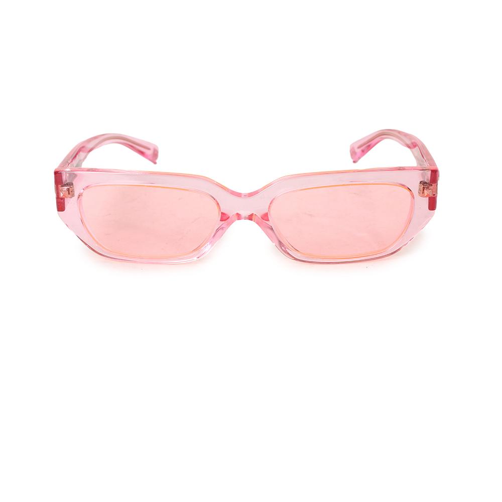  Valentino Pink Fluorescent Transparent Sunglasses