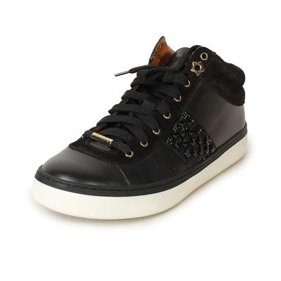 Jimmy Choo Leather Sneakers With Crystals