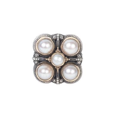  Konstantino Size 7.5 Silver with Pearls Ring