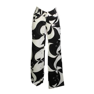 Dolce & Gabbana Low Rise Black And White Print Jeans 