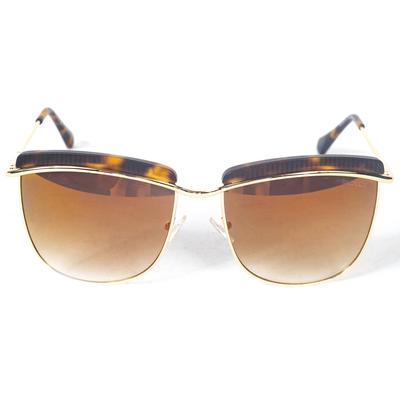 Balmain BL2521B Gold Tone Wire Cat Eye Sunglasses