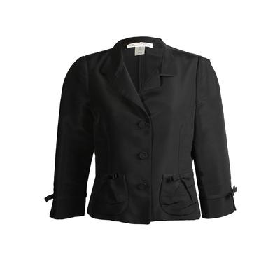 Oscar De La Renta Size 10 Silk Jacket With Bow Details 