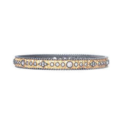 Freida Rothman Gold & Crystal Bangle Bracelet