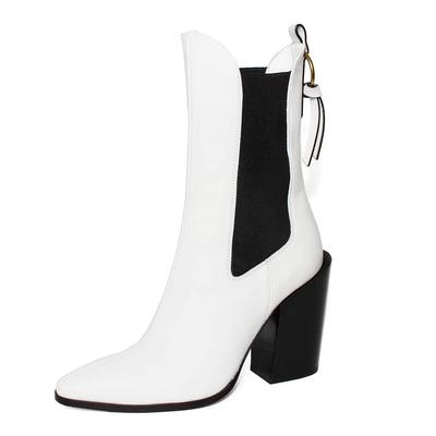 Frame Size 39 White Leather Le Manhattan Boots