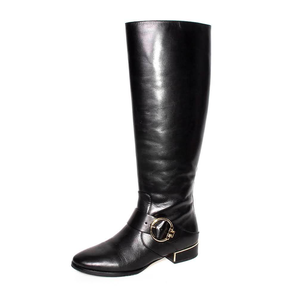  Tory Burch Size 7 Black Leather Sofia Riding Boots