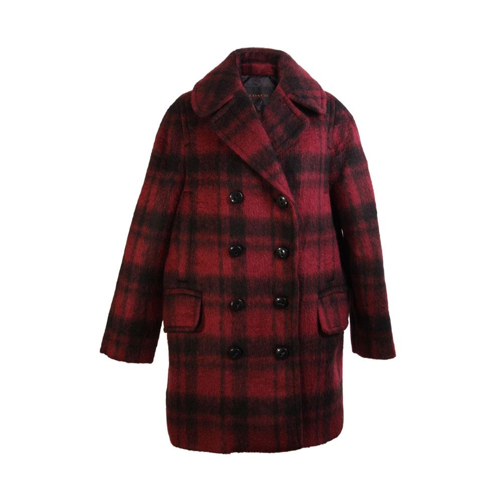  Coach Size Small New York Plaid Long Peacoat
