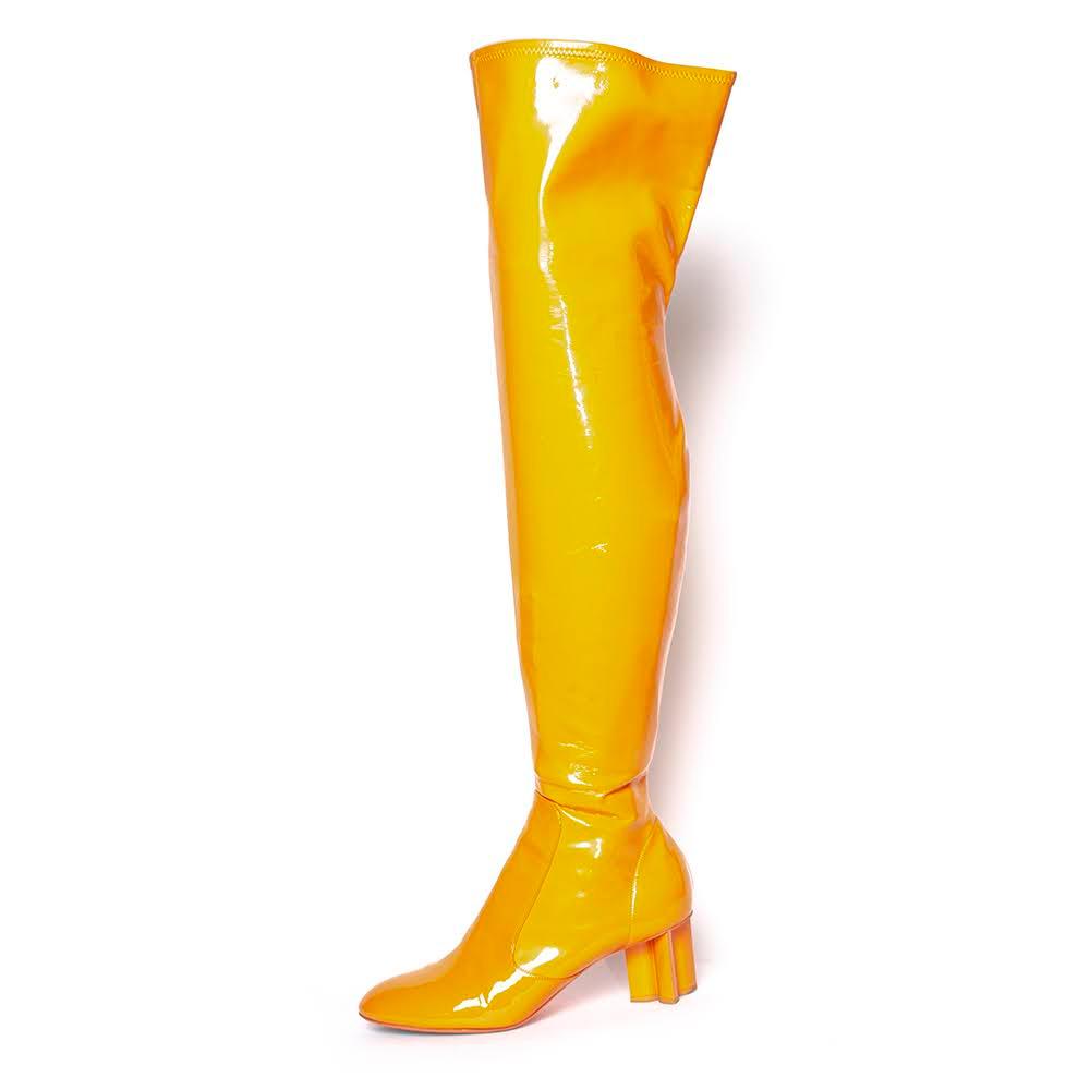  Louis Vuitton Size 40 Orange Patent Boots