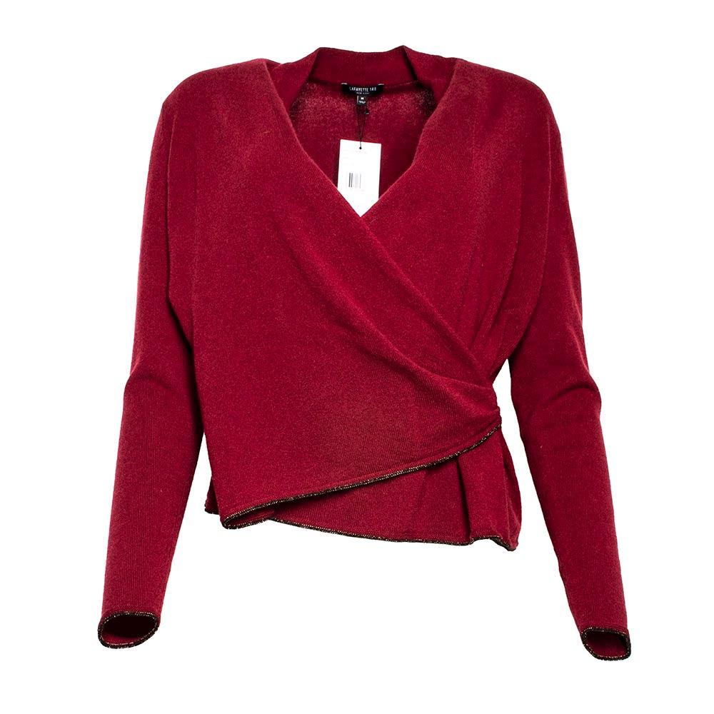 New Lafayette 148 Size Medium Red Cashmere Sweater