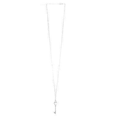 Tiffany & Co. Silver Heart Key Pendant  36in Chain Necklace