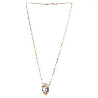 Stuller 14kyg Blue Topaz & Diamond Necklace