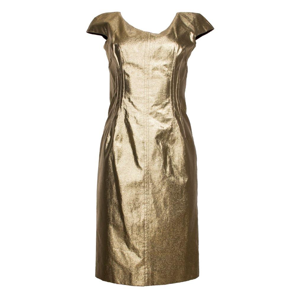  New Dolce & Gabbana Size 40 Gold Dress