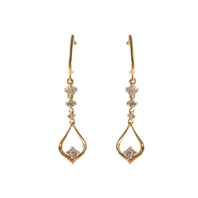 Gold 10K Diamonds Earrings 