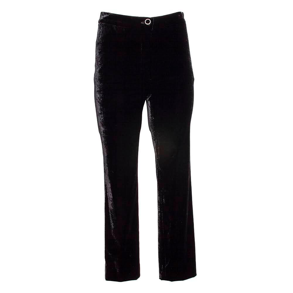  Chanel Size 38 Black Velvet Pants