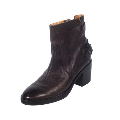Alberto Fermani Size 38.5 Brown Leather Rear Buckle Boots
