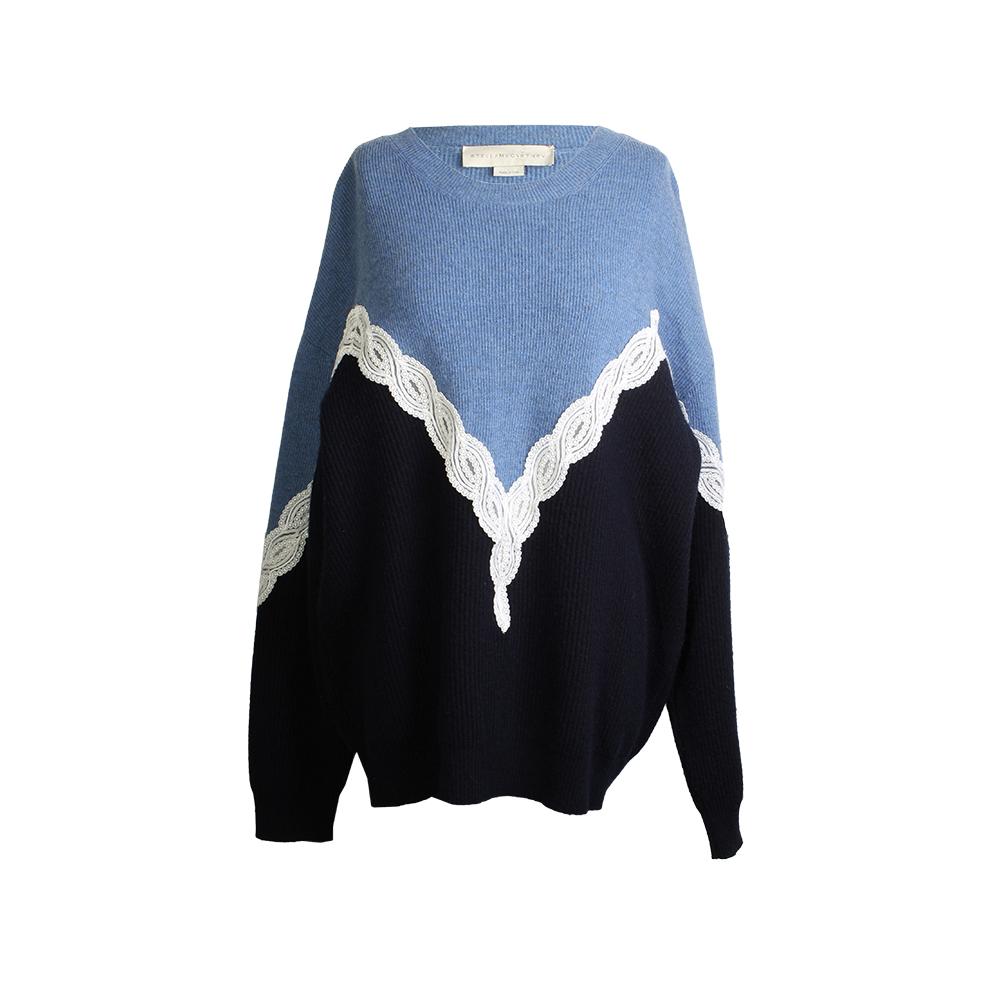  Stella Mccartney Size Medium Lace Insert Wool Sweater