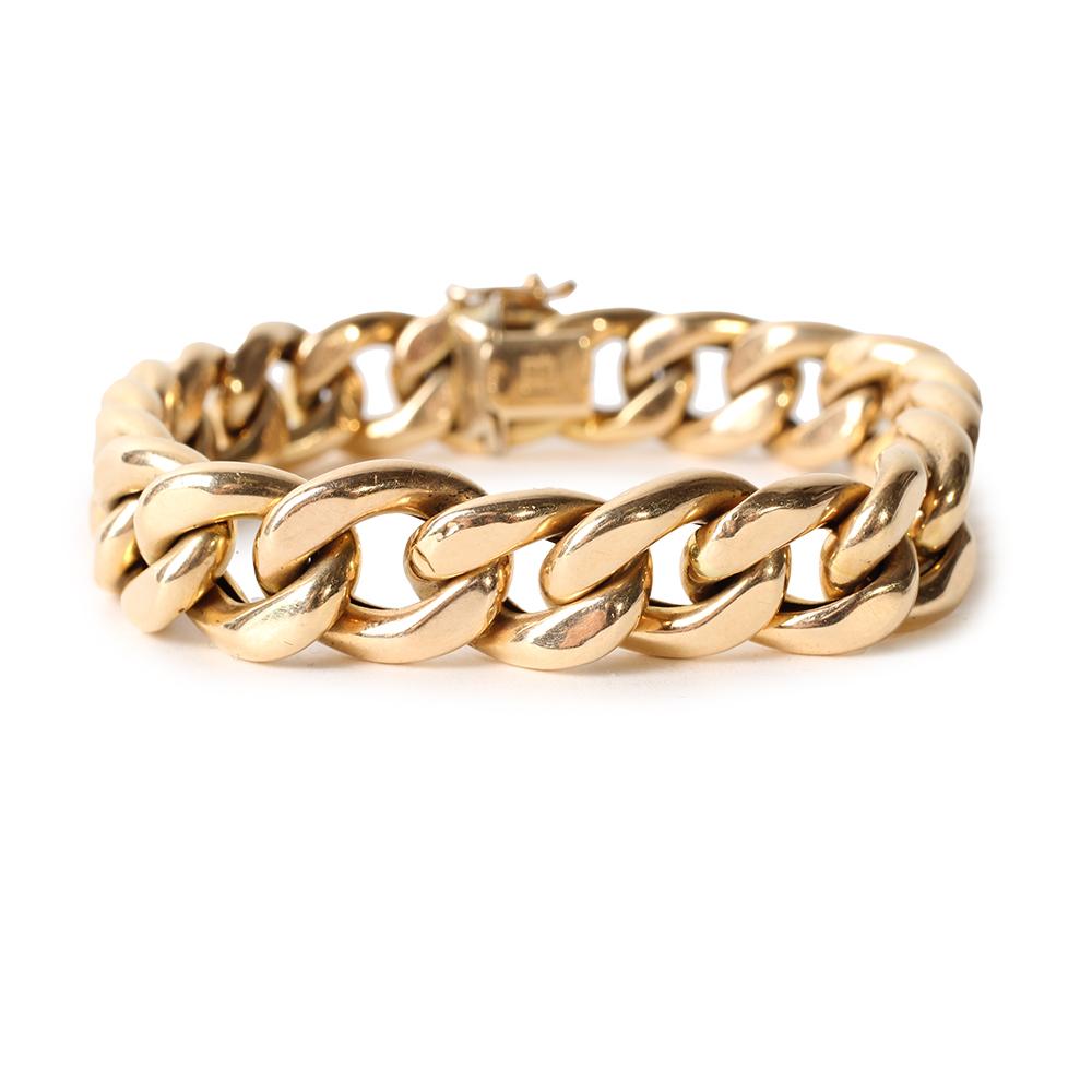  14 Karat Hollow Gold Chain Link Bracelet