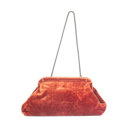 :Paquette Orange Silk Velvet Evening Handbag