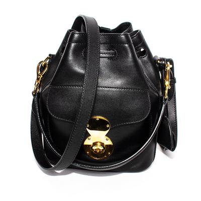 Ralph Lauren Black Leather Ricky Bucket Bag