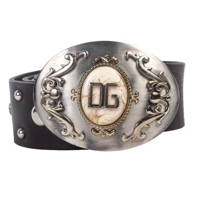 Dolce & Gabbana Large Brown Leather Studded Belt