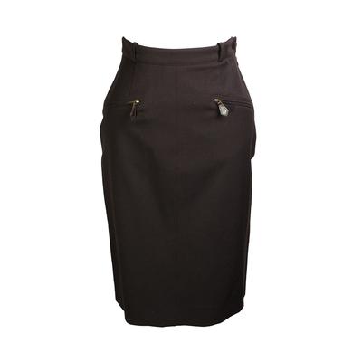Hermes Size Small Vintage Wool Pencil Skirt 