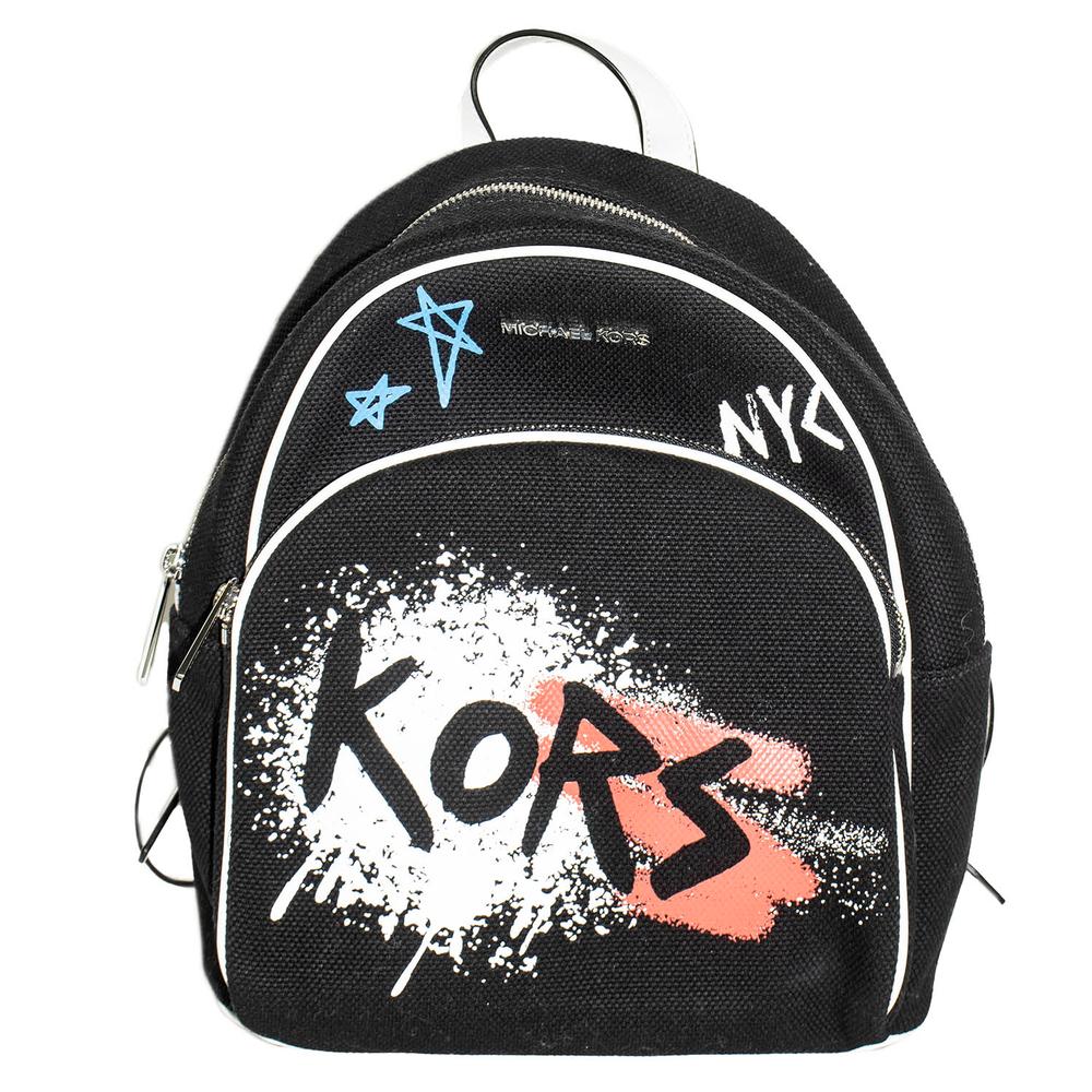  Michael Kors Black Graffiti Abbey Backpack
