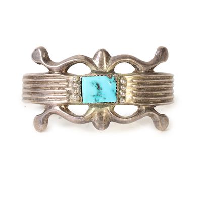 Old Pawn Sand Cast Turquoise Cuff