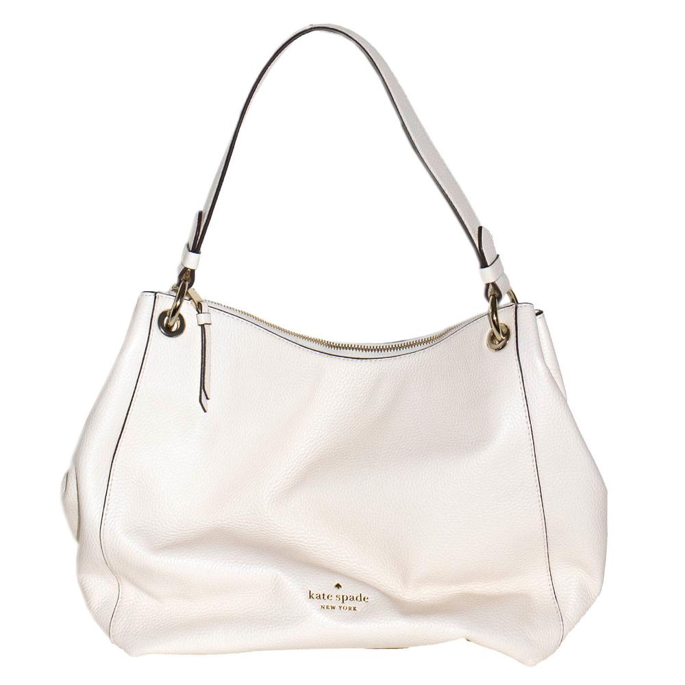  Kate Spade Off White Pebbled Leather Handbag